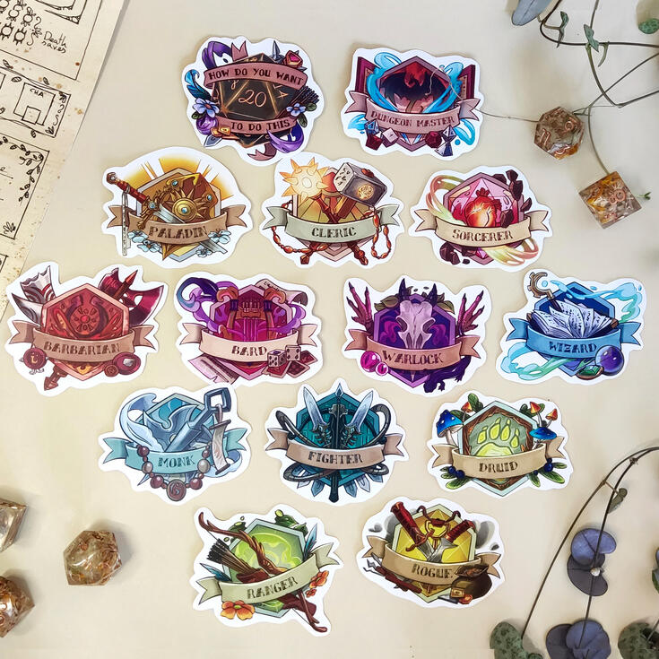 D&amp;D Class stickers