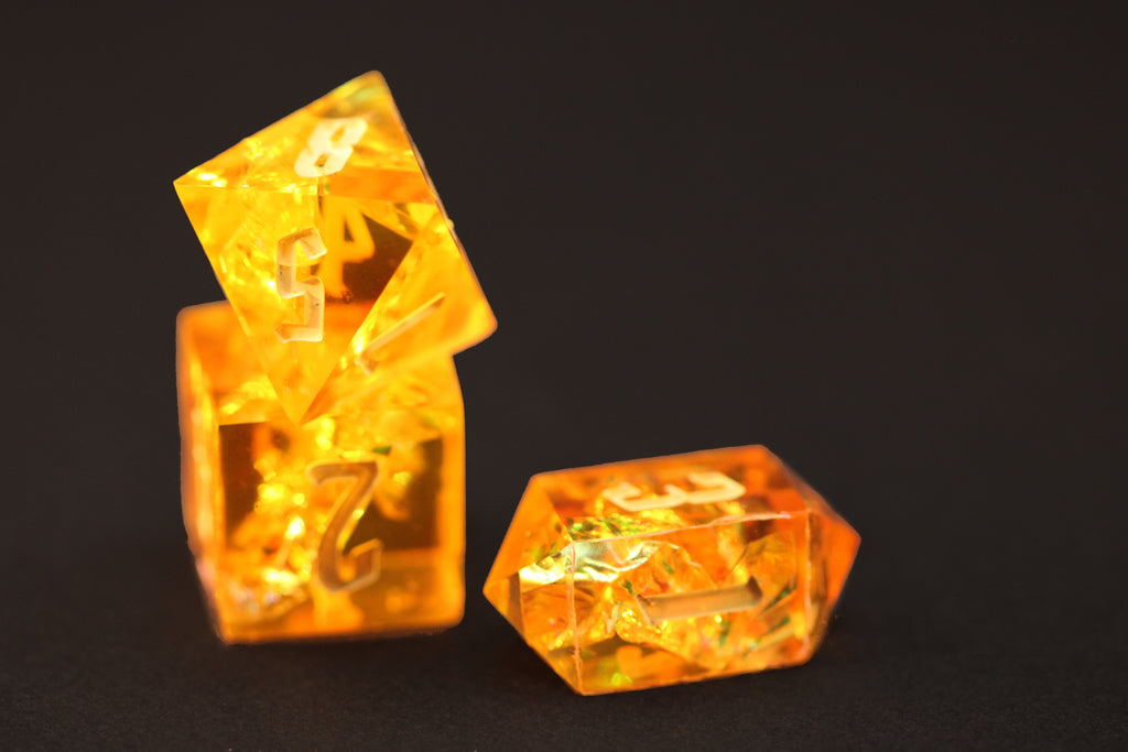 Tymora's Devotion - Handmade Polyhedral Dice Set