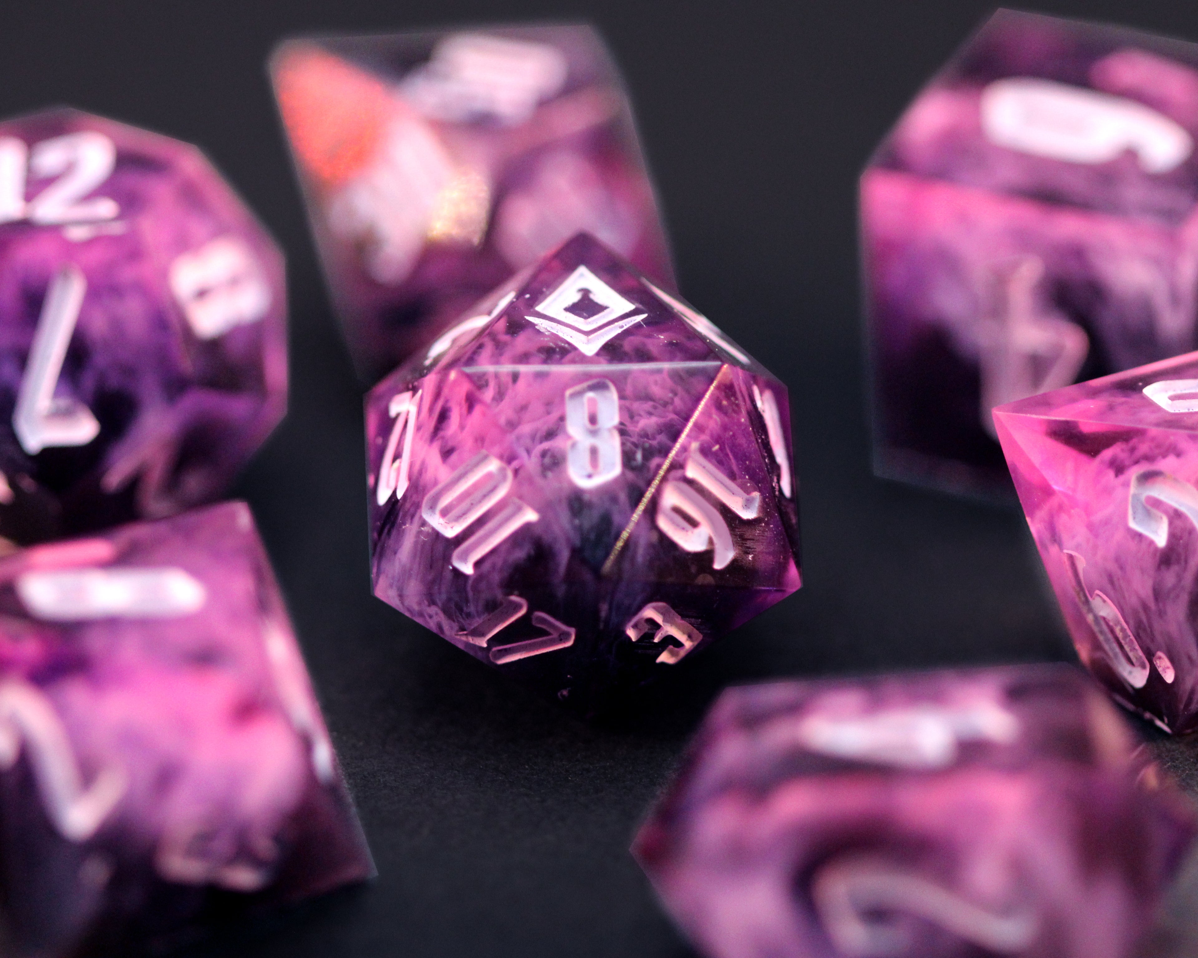 Eldritch shadows - Handmade Polyhedral Dice Set
