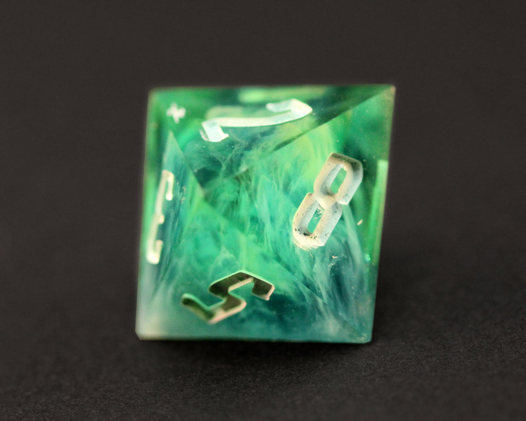 Azure depths - Handmade Polyhedral Dice Set