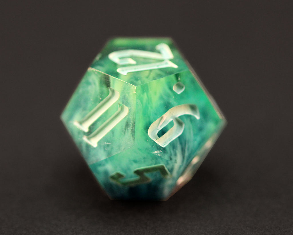 Azure depths - Handmade Polyhedral Dice Set