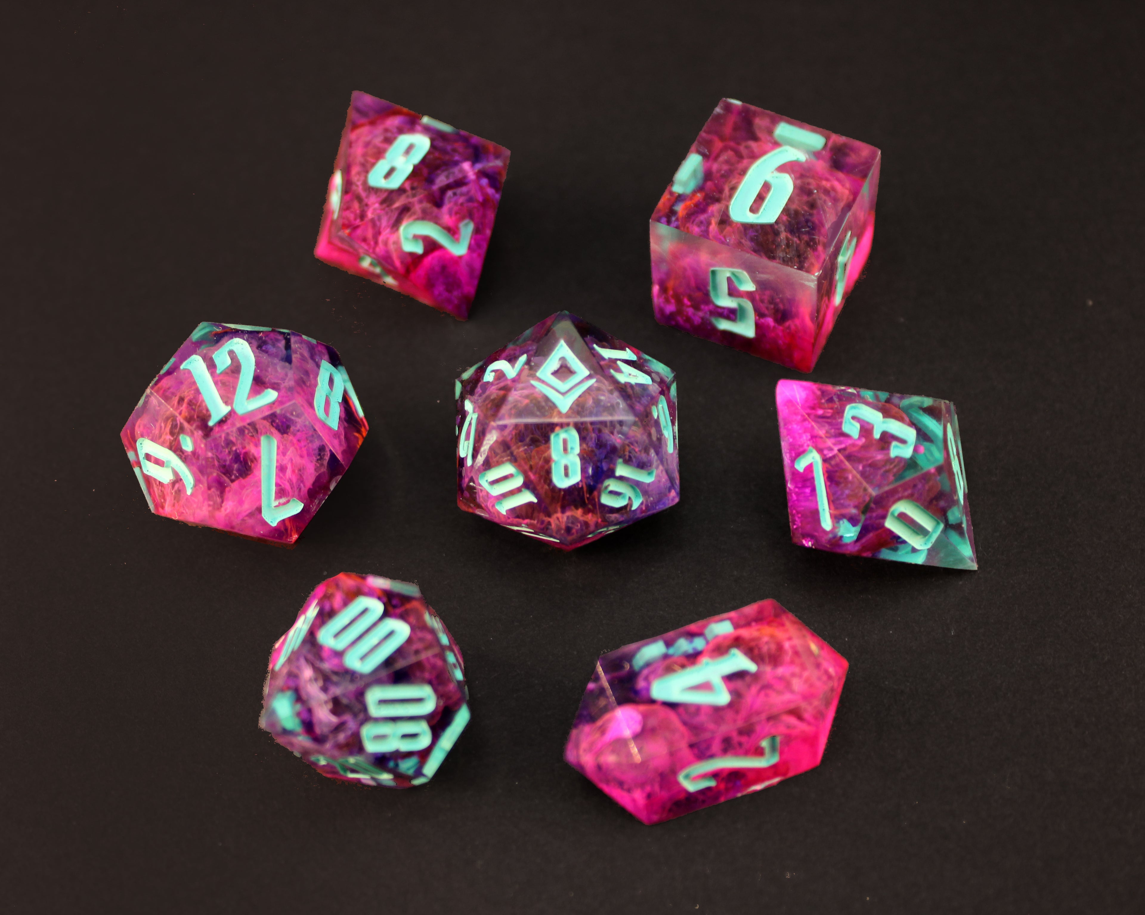 Circle of spores - Handmade Polyhedral Dice Set