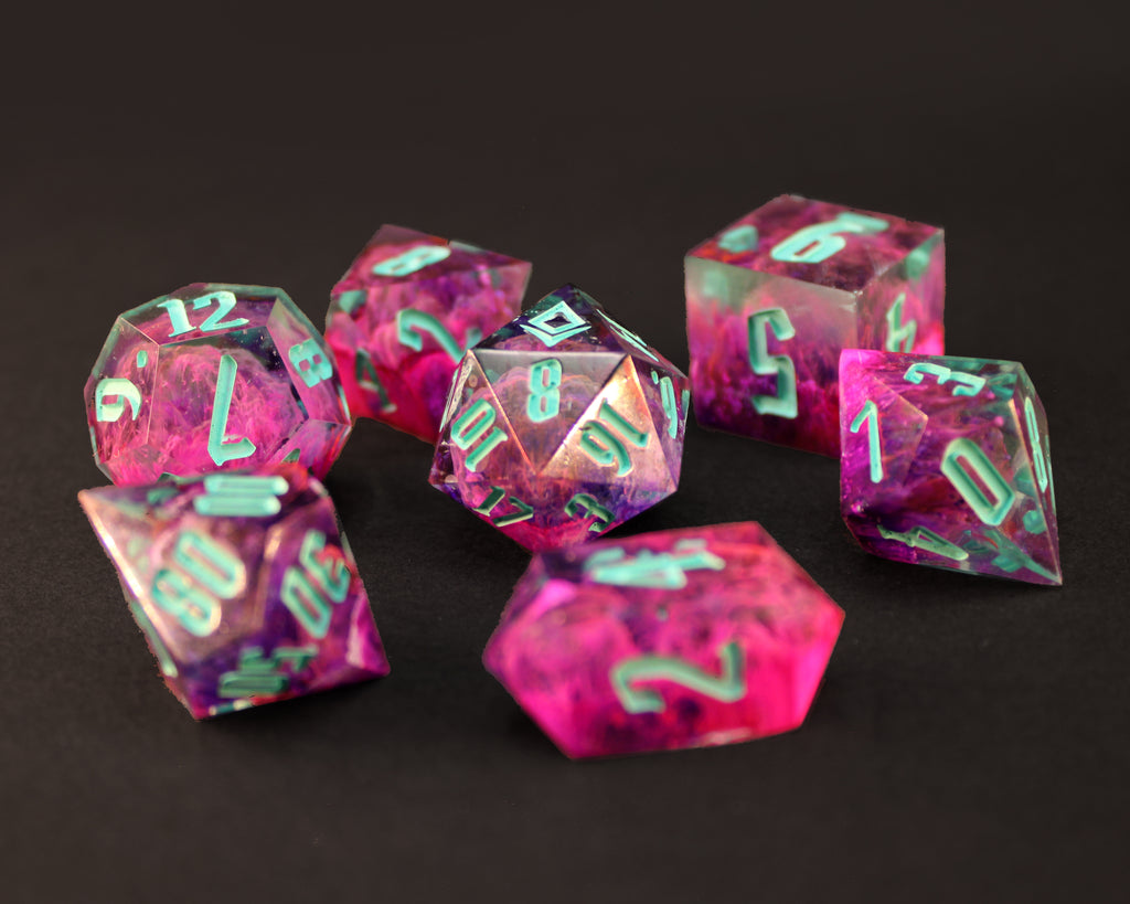 Circle of spores - Handmade Polyhedral Dice Set