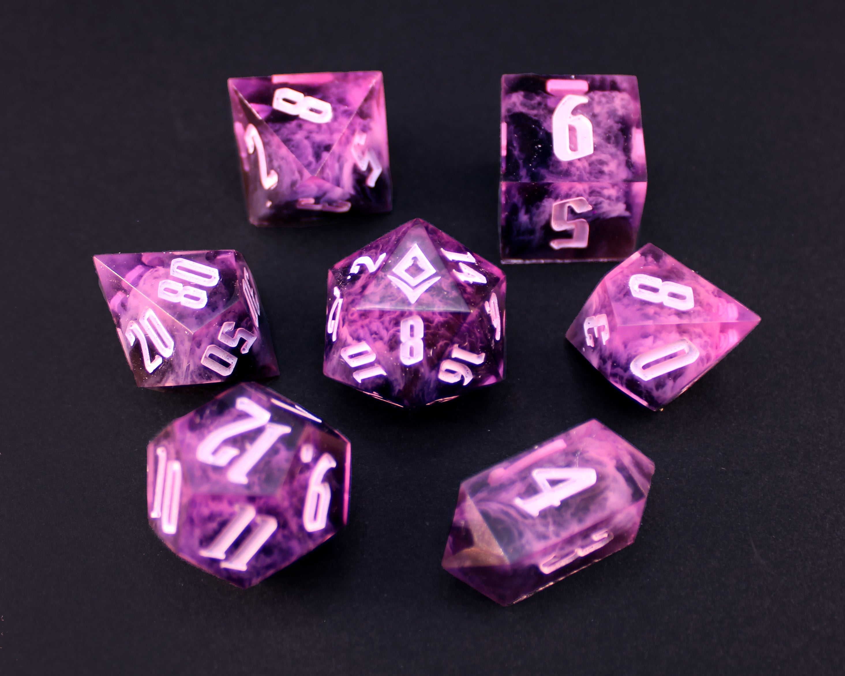 Eldritch shadows - Handmade Polyhedral Dice Set