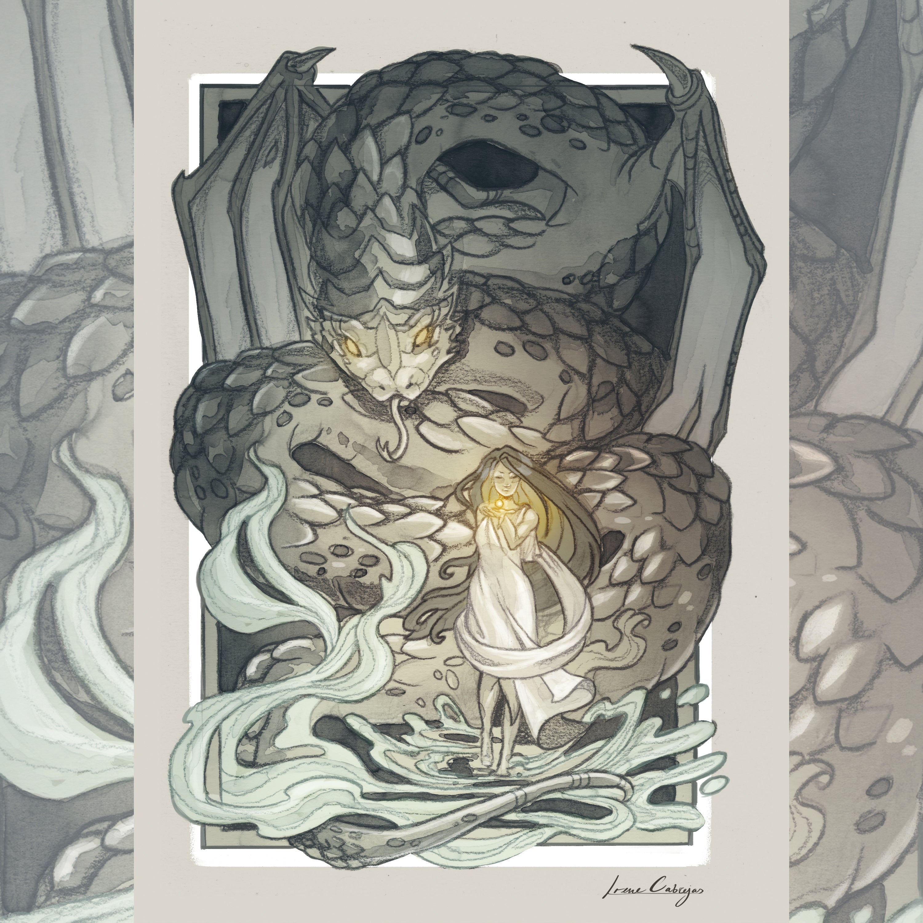 Cuélebre y Xana - Print