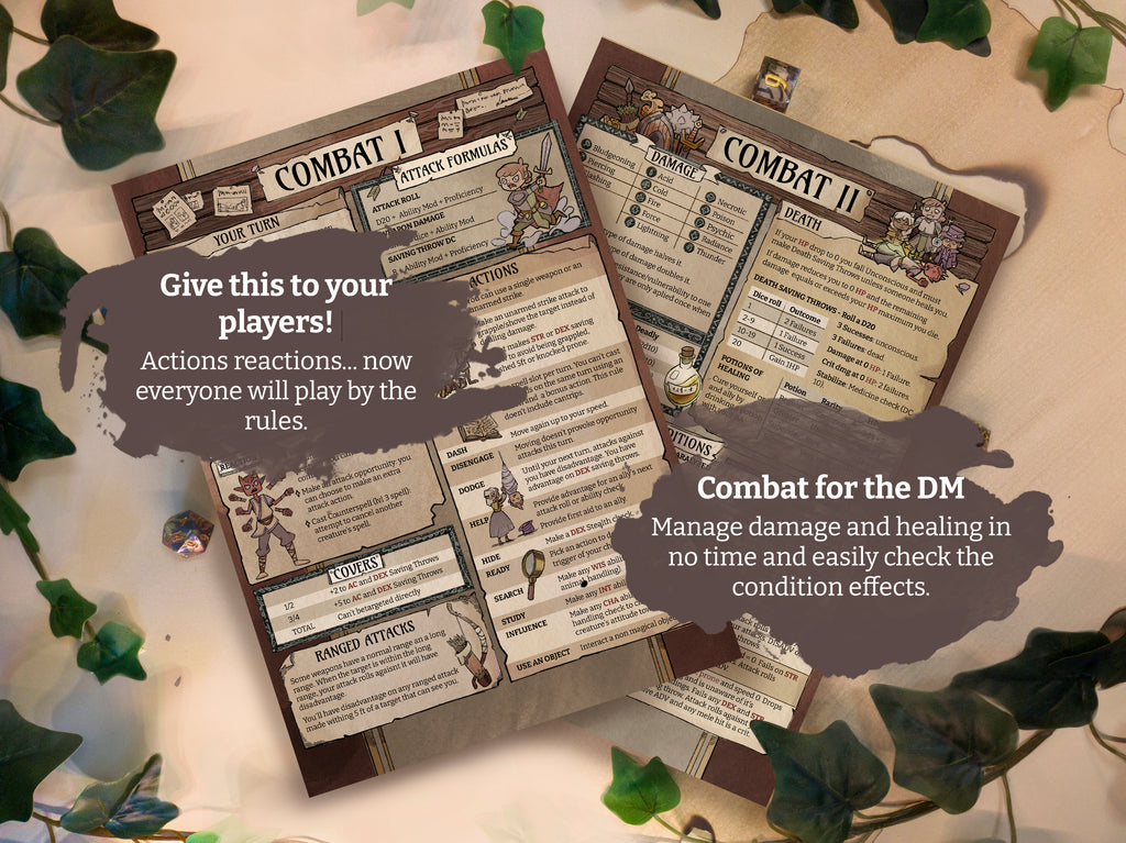 D&D DM Cheat Sheets 5e 2024