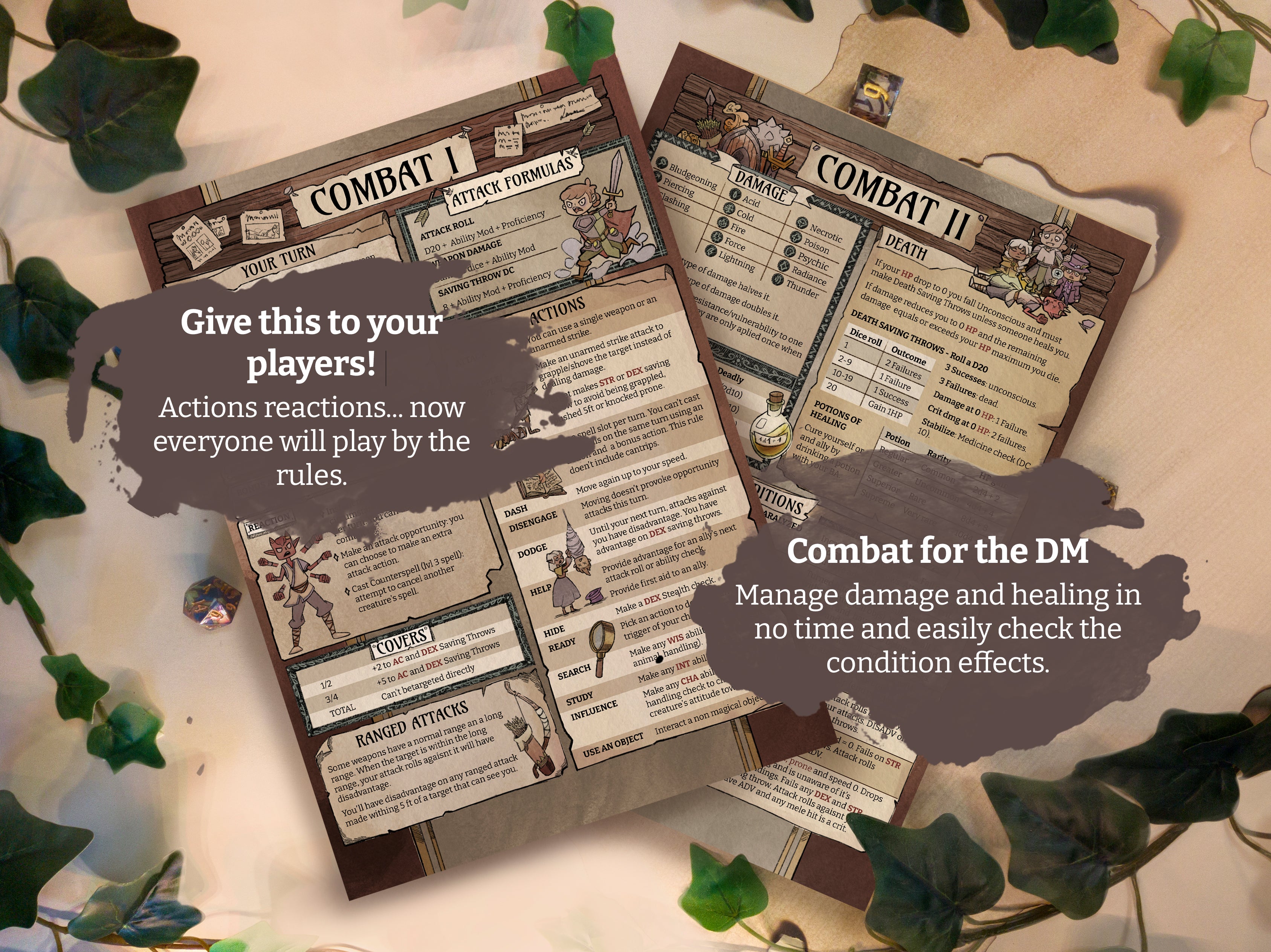 D&D DM Cheat Sheets 5e 2024