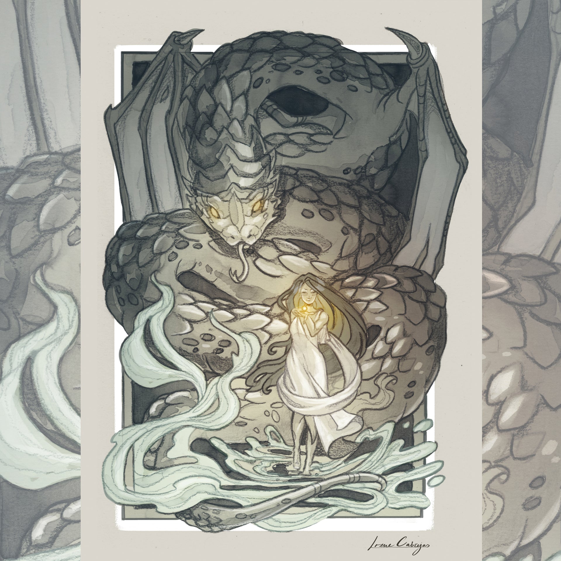 Dragon and Nymph - Print