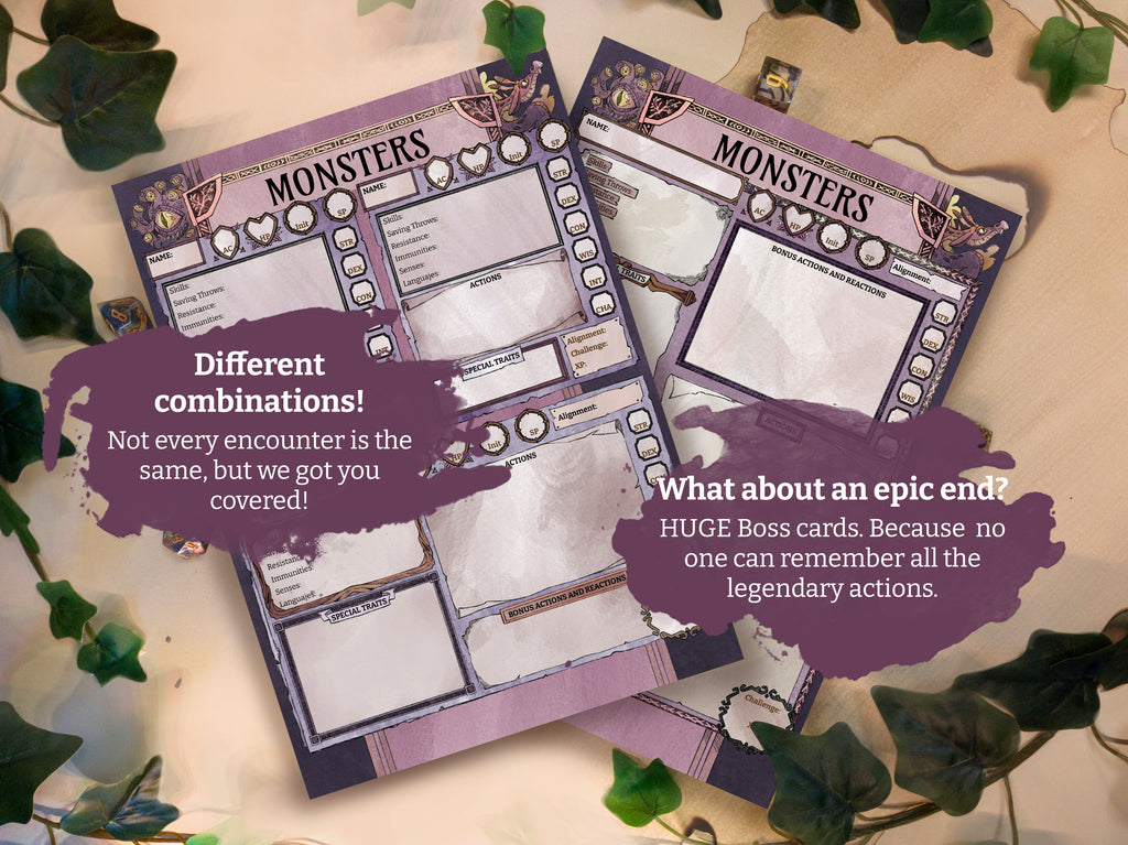 Hojas de monstruos rellenables para D&D 5e 2024