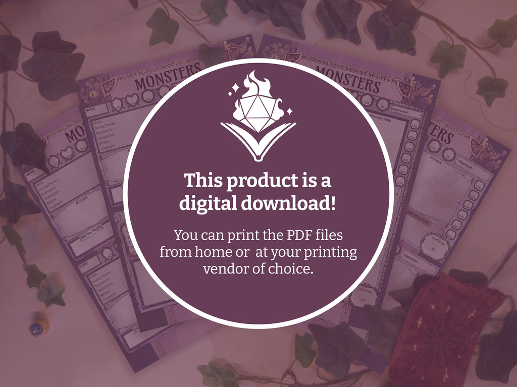 Hojas de monstruos rellenables para D&D 5e 2024