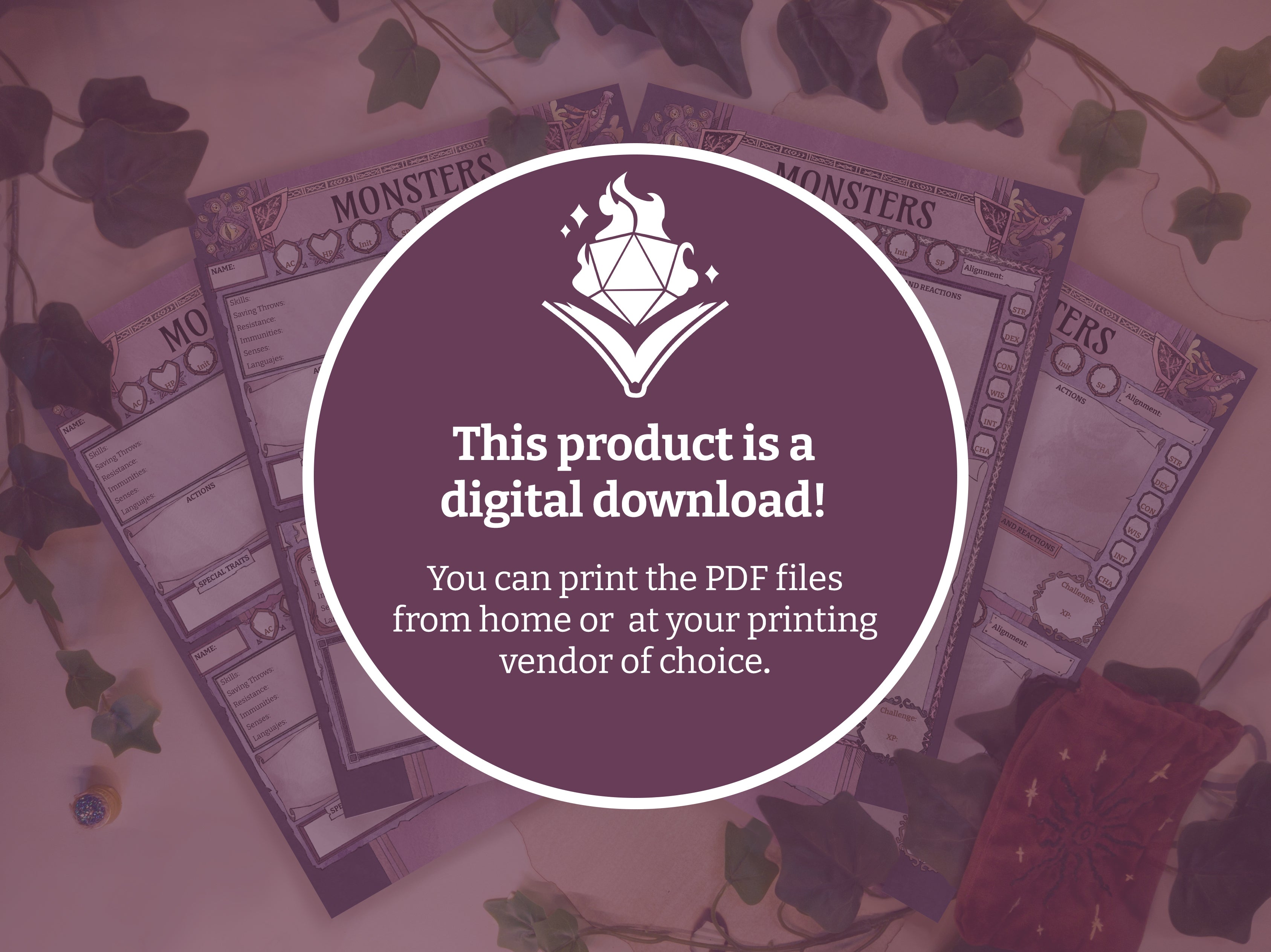 D&D Fillable Monster Sheets 5e 2024