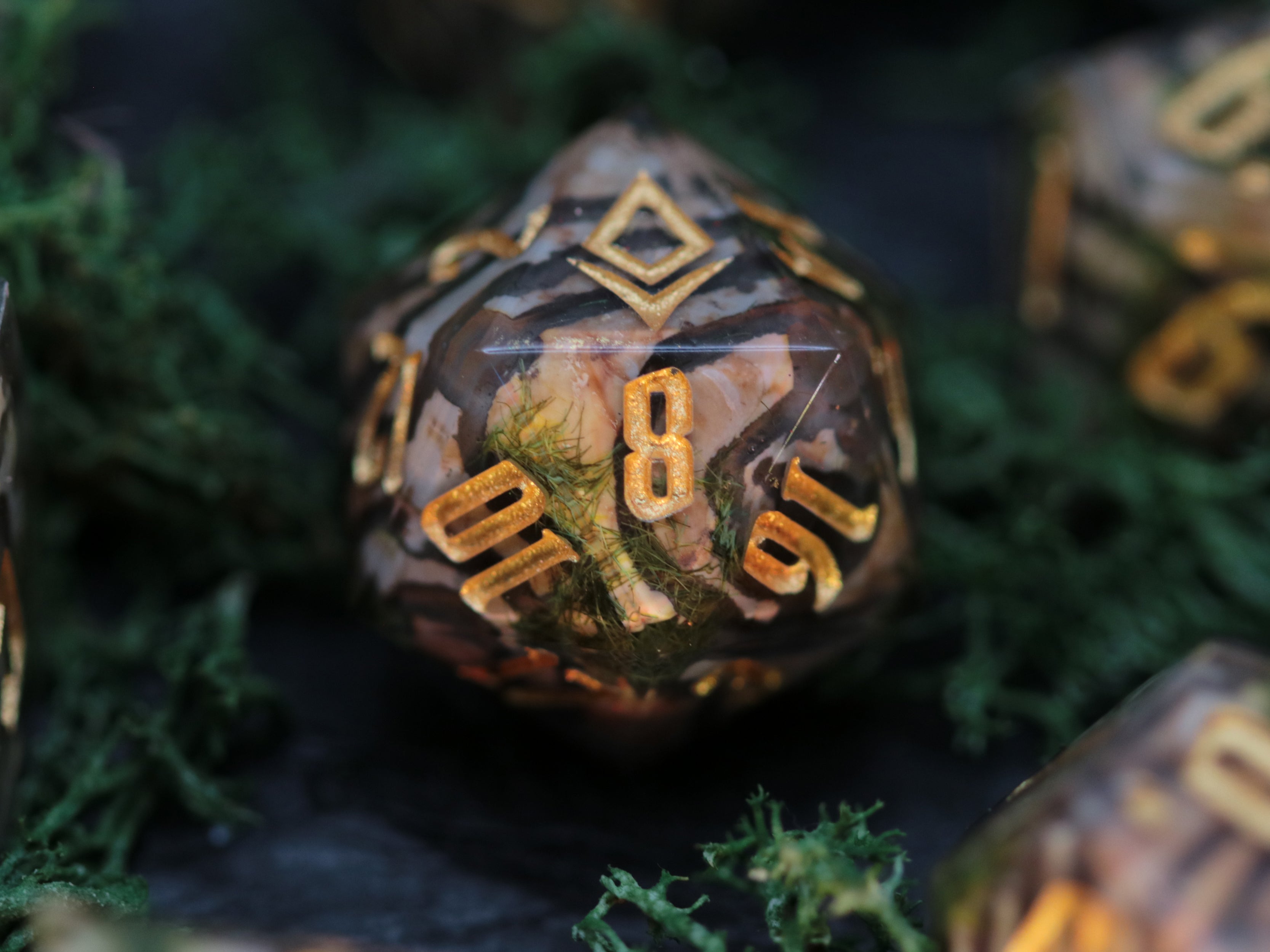 Secrets of the oak three - Handmade Polyhedral Dice Set