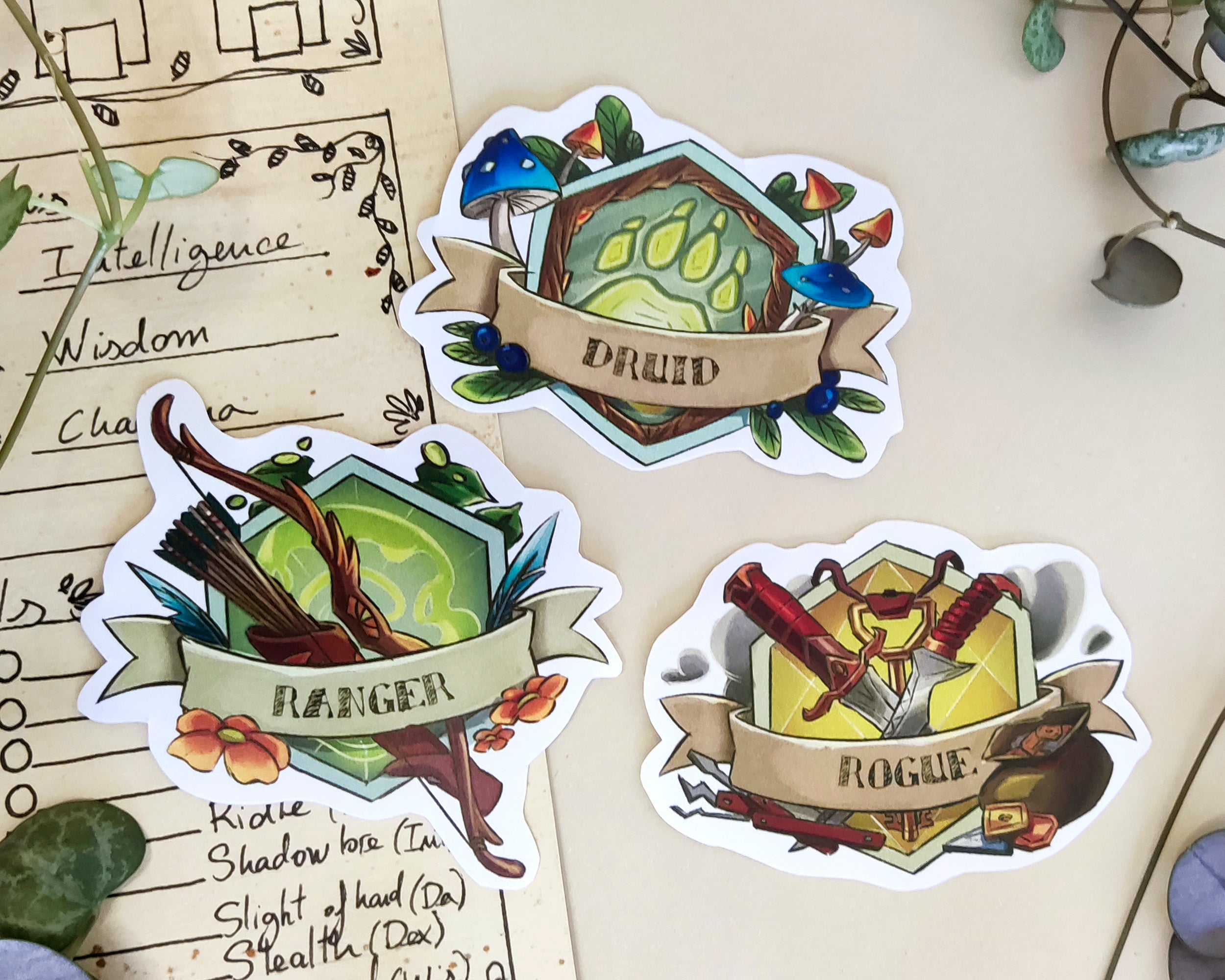 Dungeons and Dragons Class Stickers