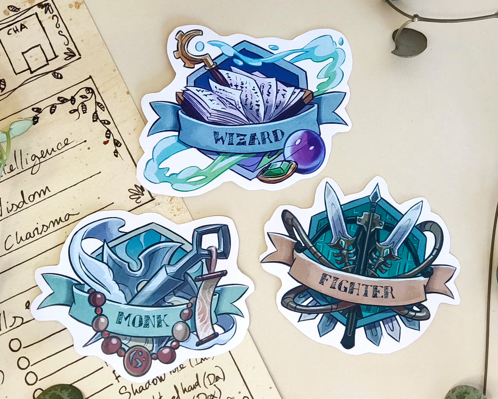 Dungeons and Dragons Class Stickers