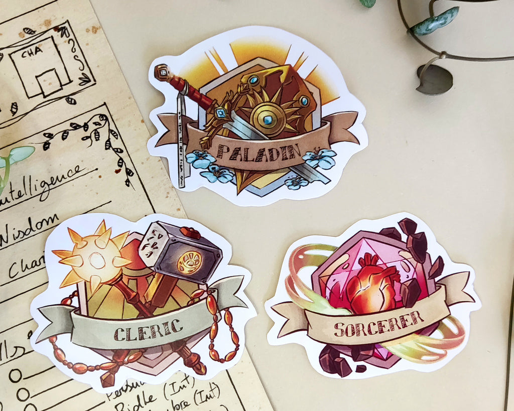 Dungeons and Dragons Class Stickers