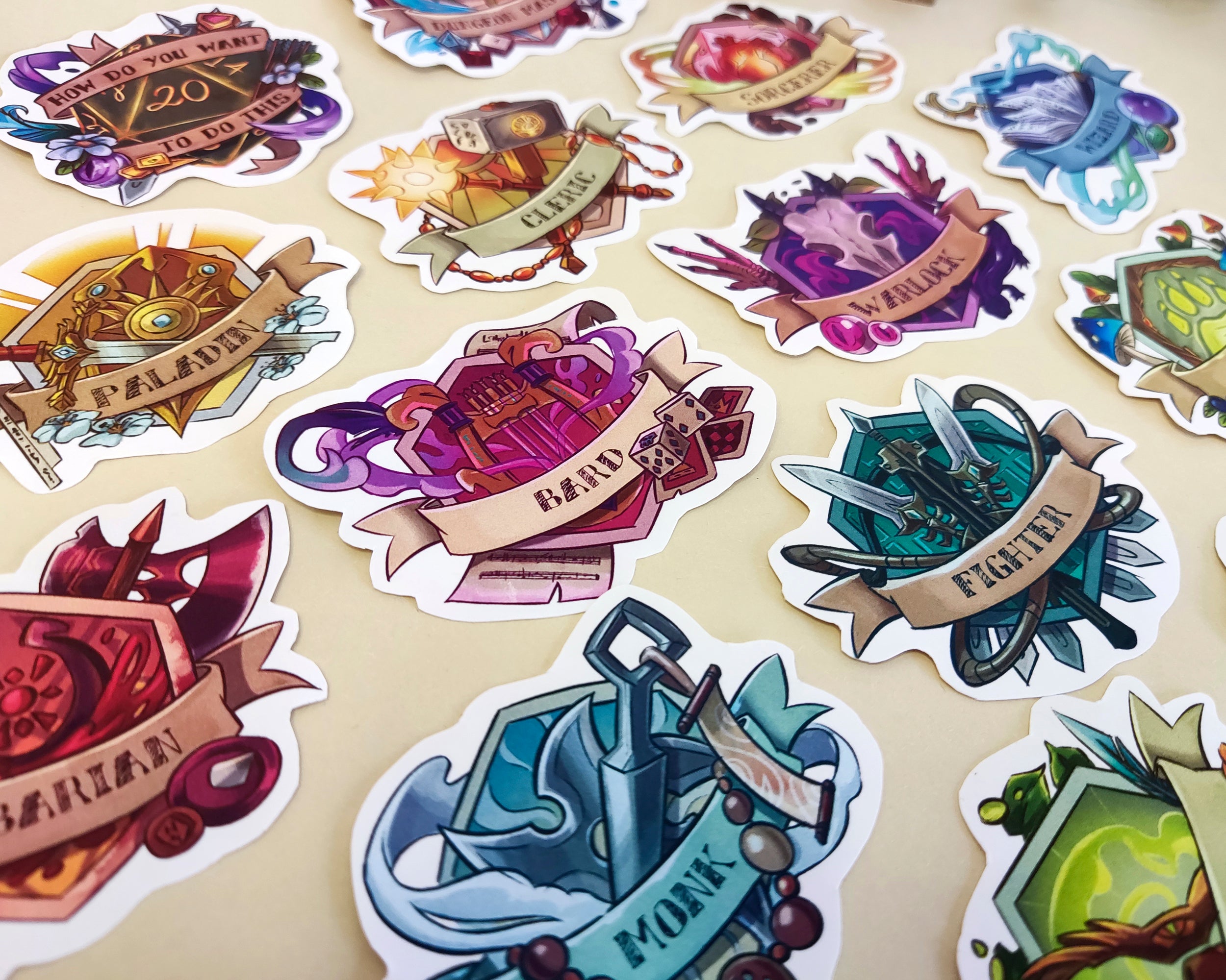 Dungeons and Dragons Class Stickers