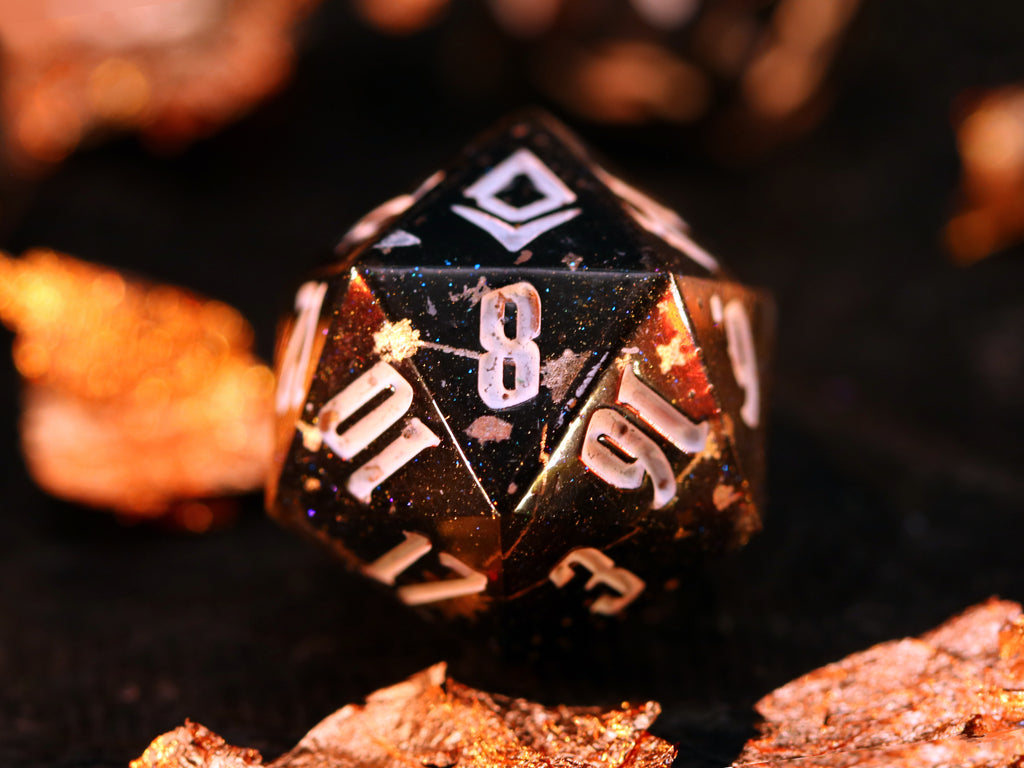 Carta estrellada - Juego de dados poliédricos hechos a mano 