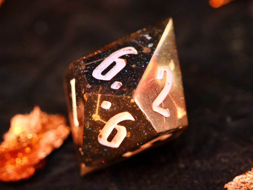 Carta estrellada - Juego de dados poliédricos hechos a mano 